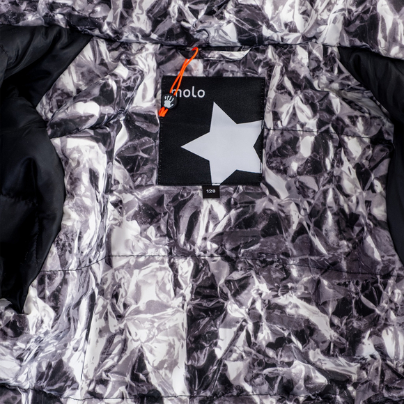 Molo Hildegarde Silver Foil Kids Girls Puffer Jacket + Hood | EU 128 (US 8) - Picture 8 of 9